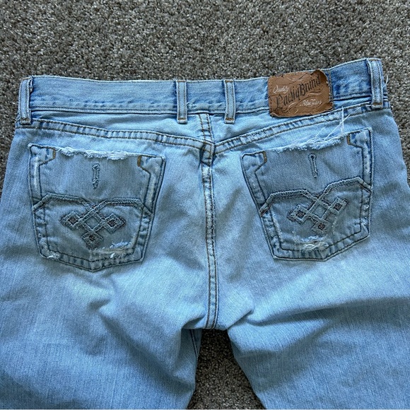 Y2K Lucky Brand Light Blue Women’s Straight Jeans Pocket Detail High Water - Picture 5 of 6
